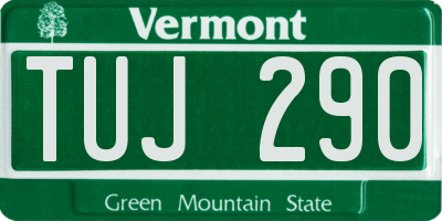 VT license plate TUJ290