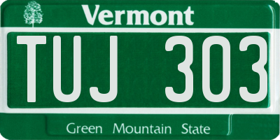 VT license plate TUJ303