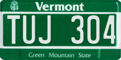 VT license plate TUJ304