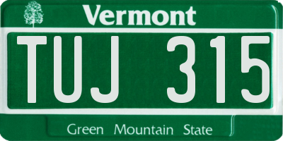 VT license plate TUJ315
