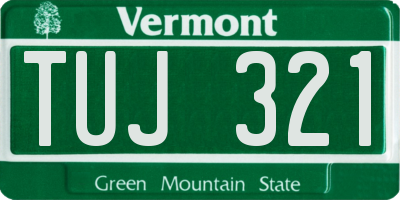 VT license plate TUJ321