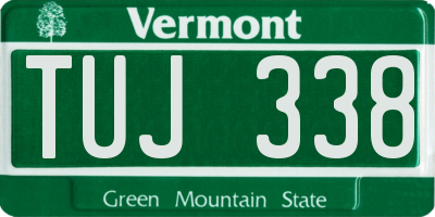 VT license plate TUJ338