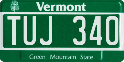VT license plate TUJ340
