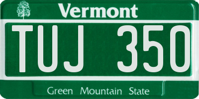 VT license plate TUJ350