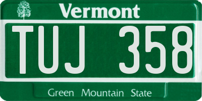 VT license plate TUJ358