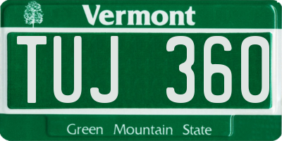 VT license plate TUJ360