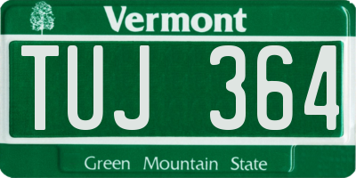 VT license plate TUJ364