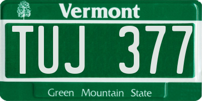 VT license plate TUJ377