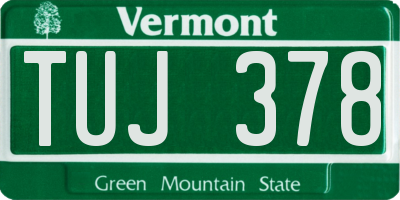 VT license plate TUJ378