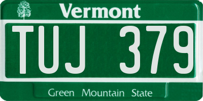 VT license plate TUJ379