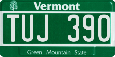 VT license plate TUJ390