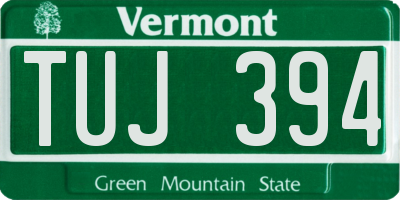 VT license plate TUJ394