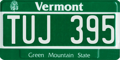 VT license plate TUJ395