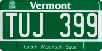 VT license plate TUJ399