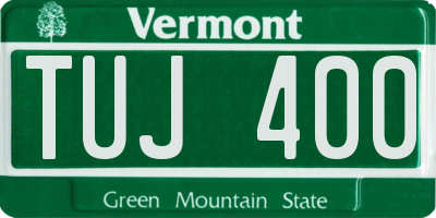 VT license plate TUJ400
