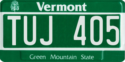 VT license plate TUJ405