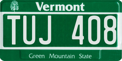 VT license plate TUJ408