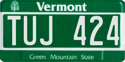 VT license plate TUJ424