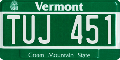 VT license plate TUJ451