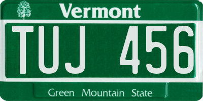 VT license plate TUJ456