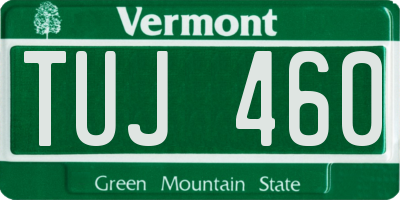 VT license plate TUJ460