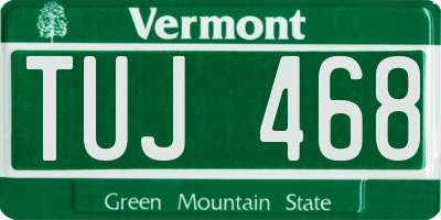 VT license plate TUJ468