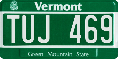 VT license plate TUJ469
