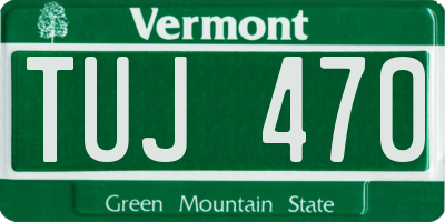VT license plate TUJ470