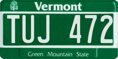 VT license plate TUJ472