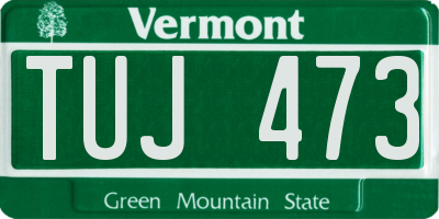 VT license plate TUJ473