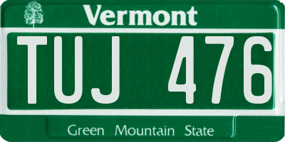VT license plate TUJ476