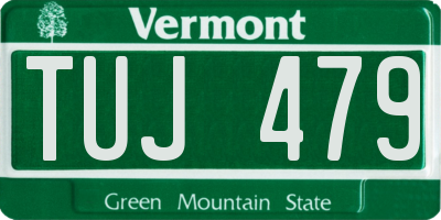 VT license plate TUJ479