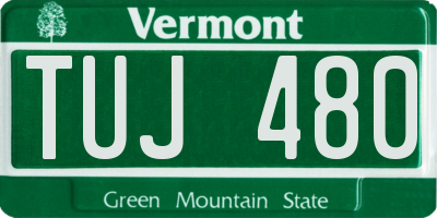 VT license plate TUJ480
