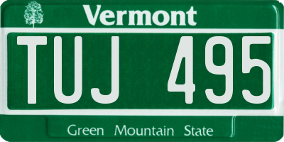 VT license plate TUJ495