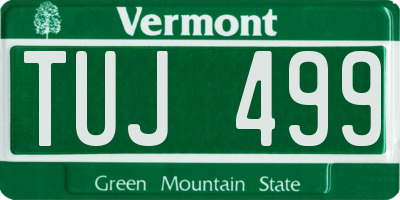 VT license plate TUJ499