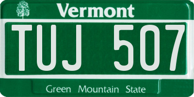 VT license plate TUJ507