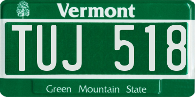 VT license plate TUJ518
