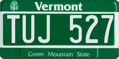 VT license plate TUJ527