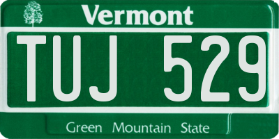 VT license plate TUJ529