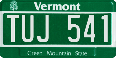 VT license plate TUJ541