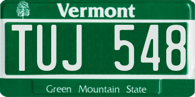 VT license plate TUJ548