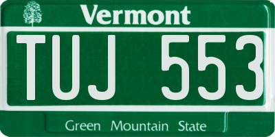 VT license plate TUJ553