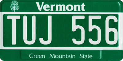 VT license plate TUJ556