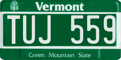 VT license plate TUJ559