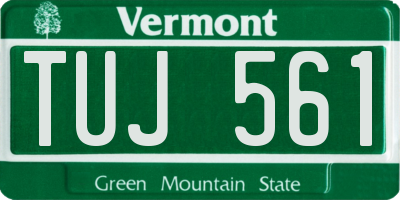 VT license plate TUJ561