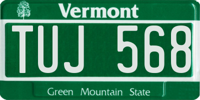 VT license plate TUJ568