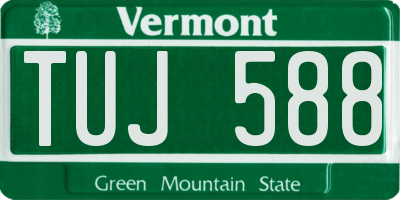 VT license plate TUJ588