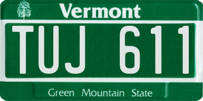 VT license plate TUJ611