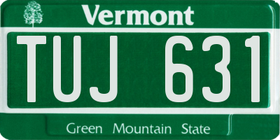 VT license plate TUJ631