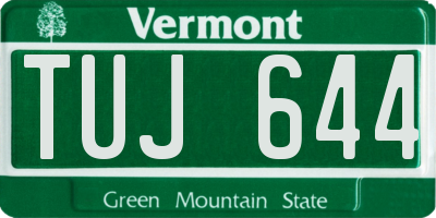 VT license plate TUJ644